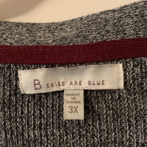 Skies are Blue grey heathered cardigan with side buttons long sleeves size 3x - Picture 8 of 10